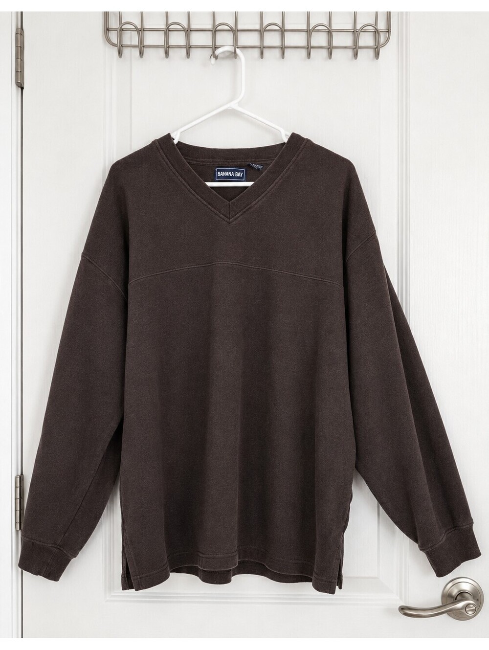 Bahama Bay Men’s 2X V-Neck Pullover Sweatshirt Cotton Blend Relaxed Casual